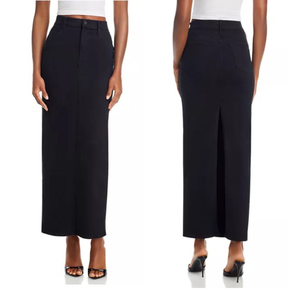 MOTHER black denim skirt